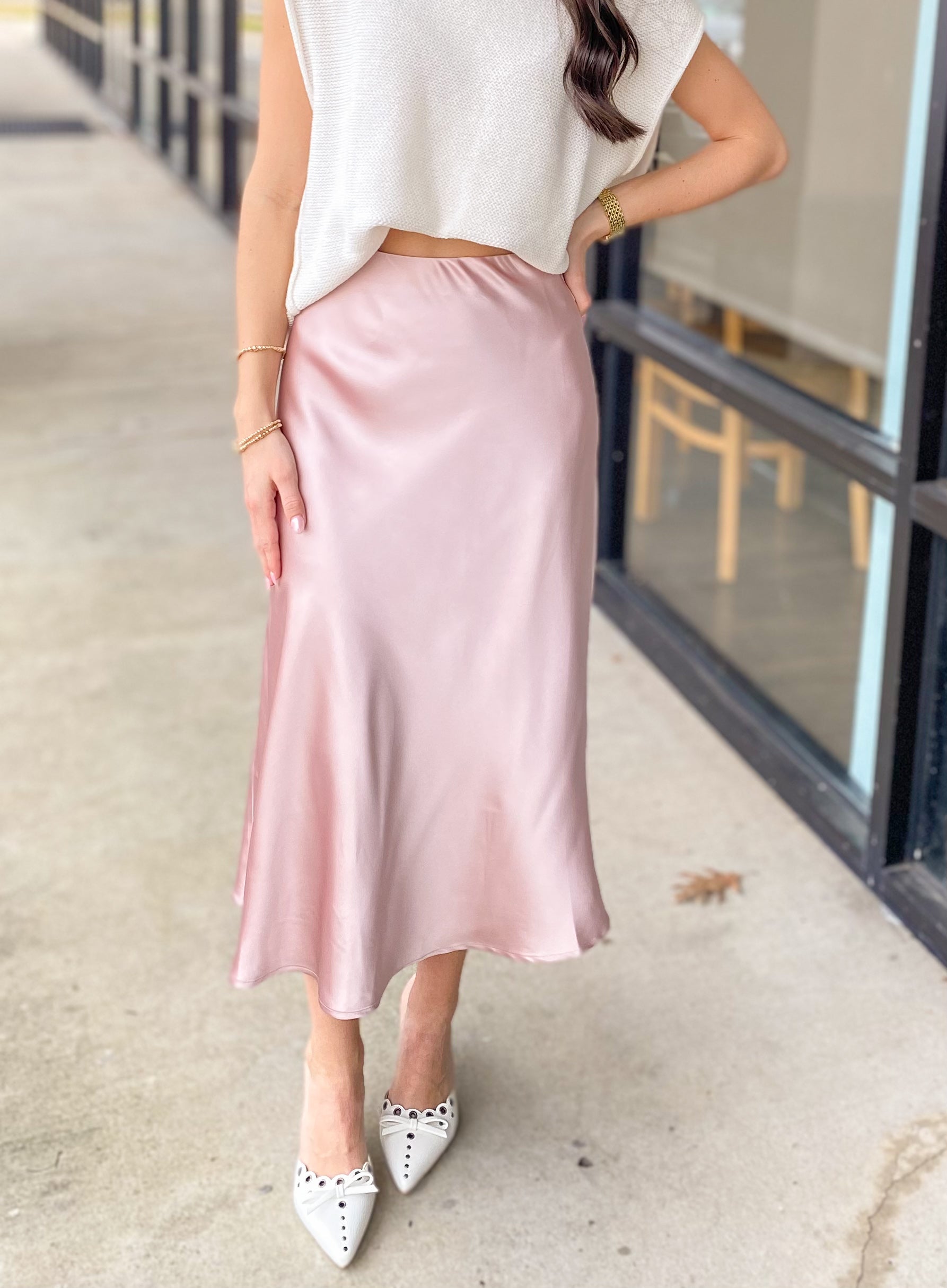 SATIN MIDI SKIRT 7030