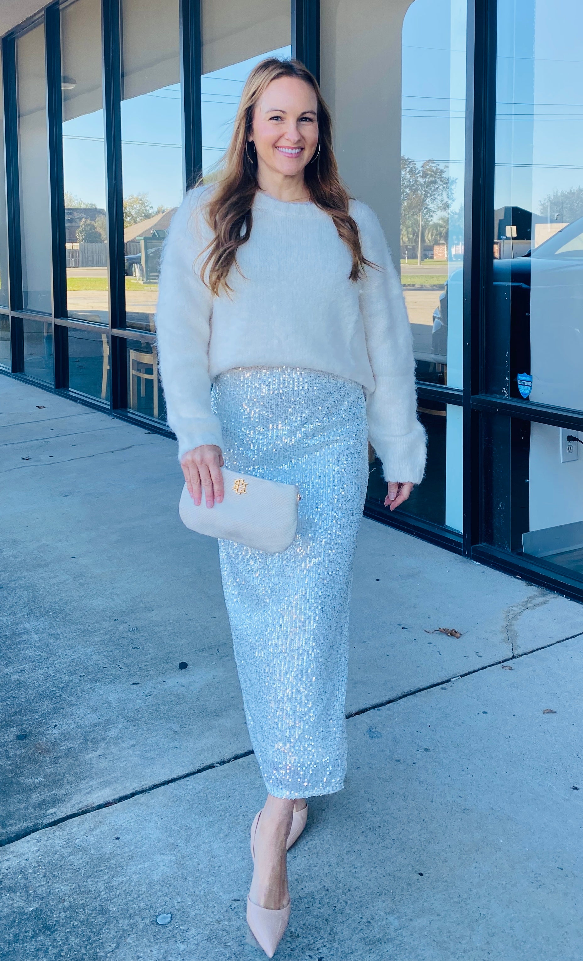 SEQUIN MIDI SKIRT 1010