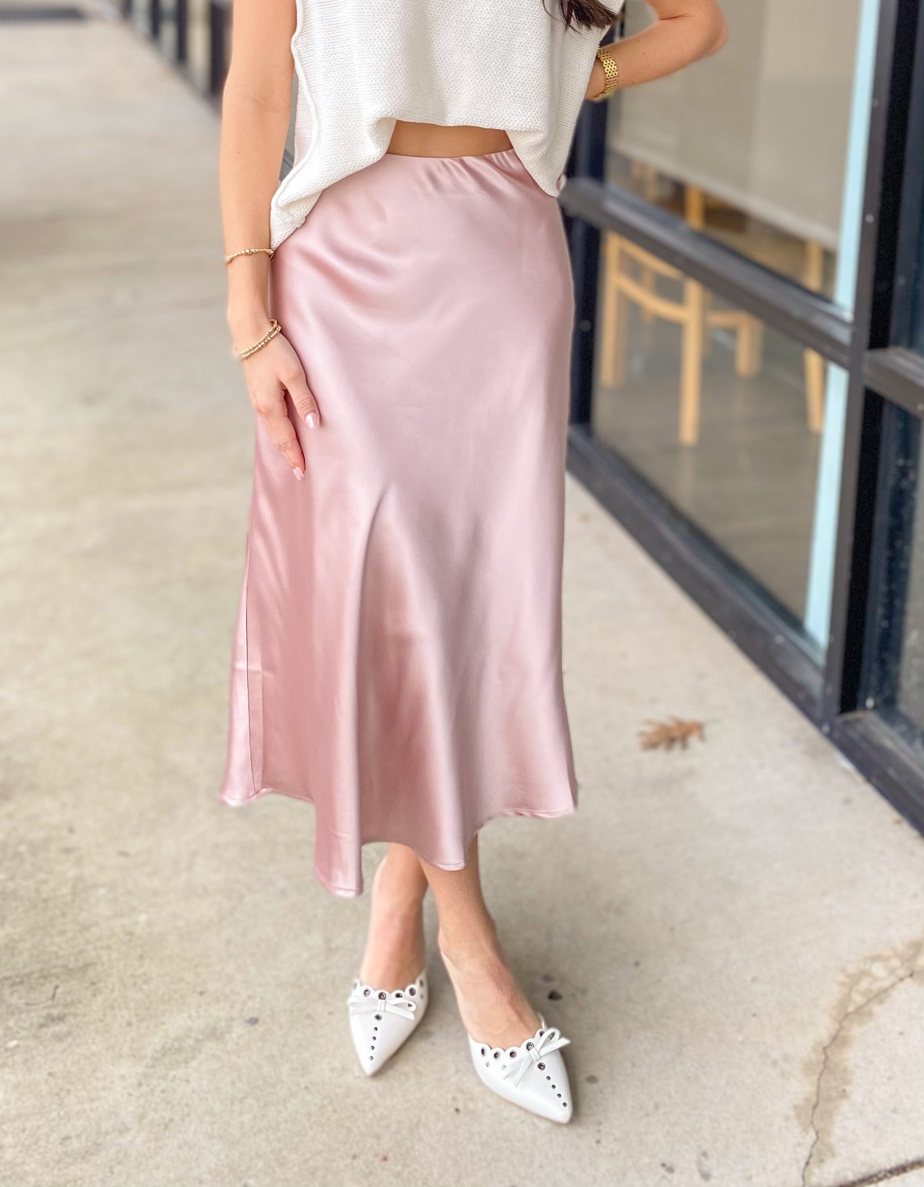 SATIN MIDI SKIRT 7030