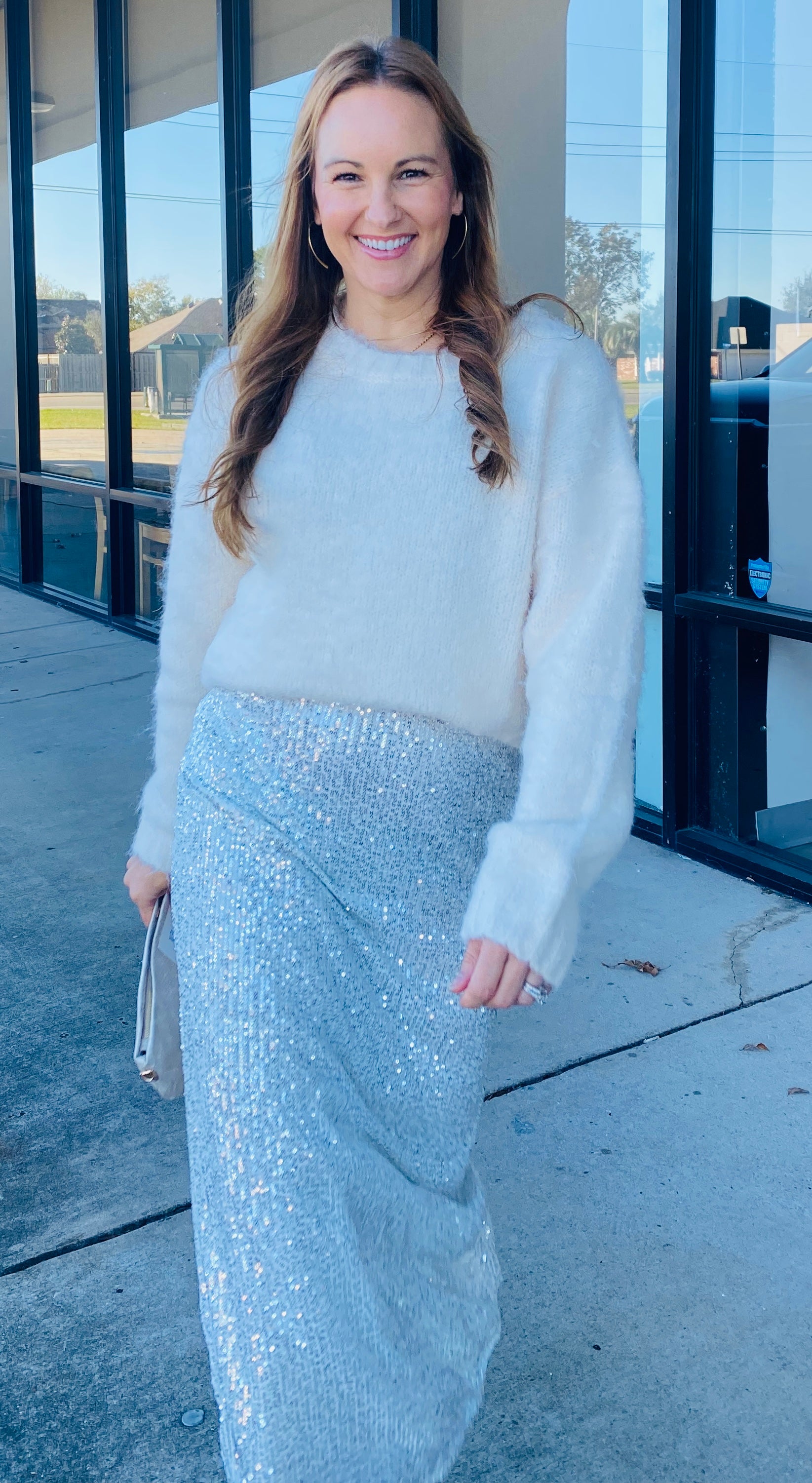 SEQUIN MIDI SKIRT 1010