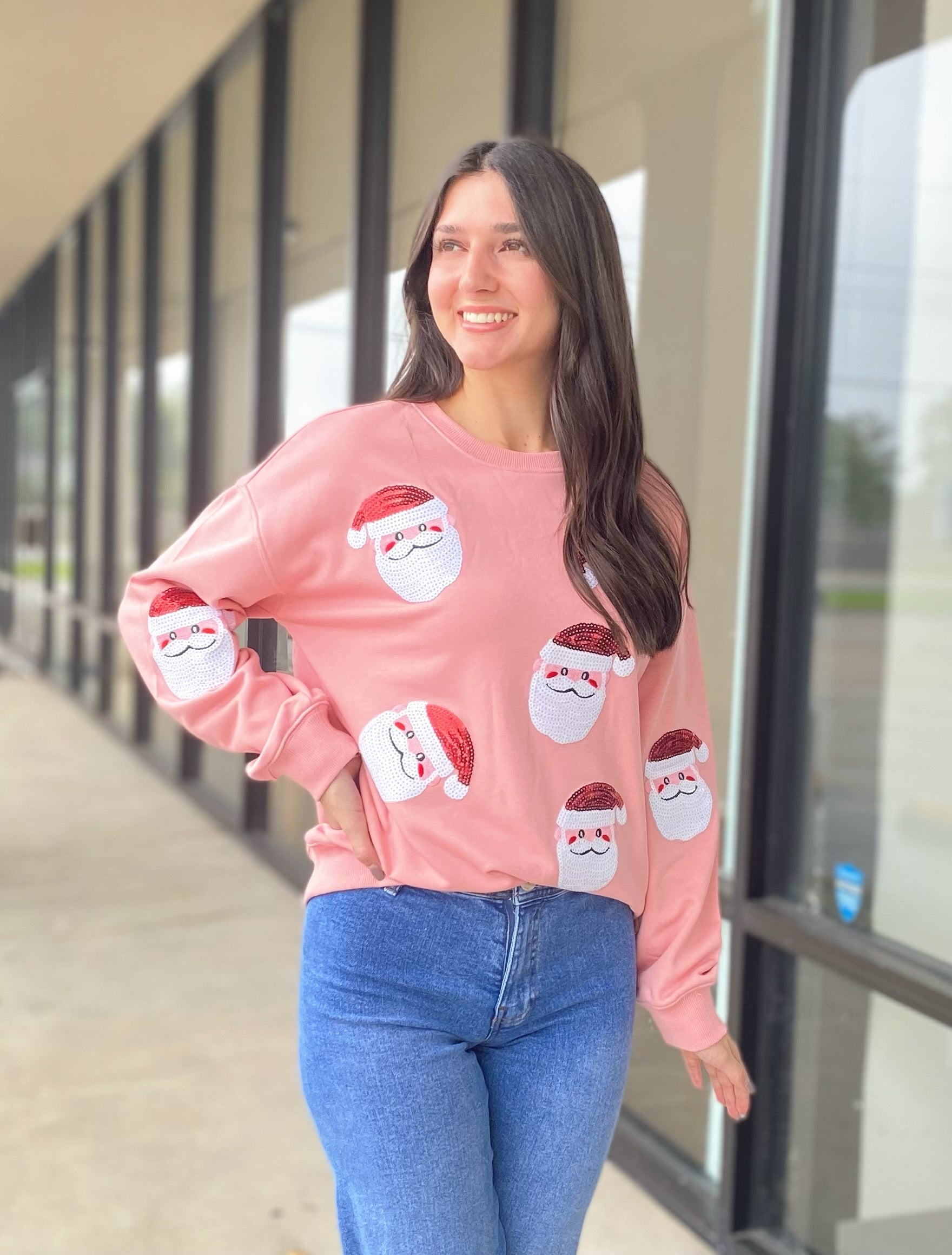 SEQUIN SANTA SWEATSHIRT