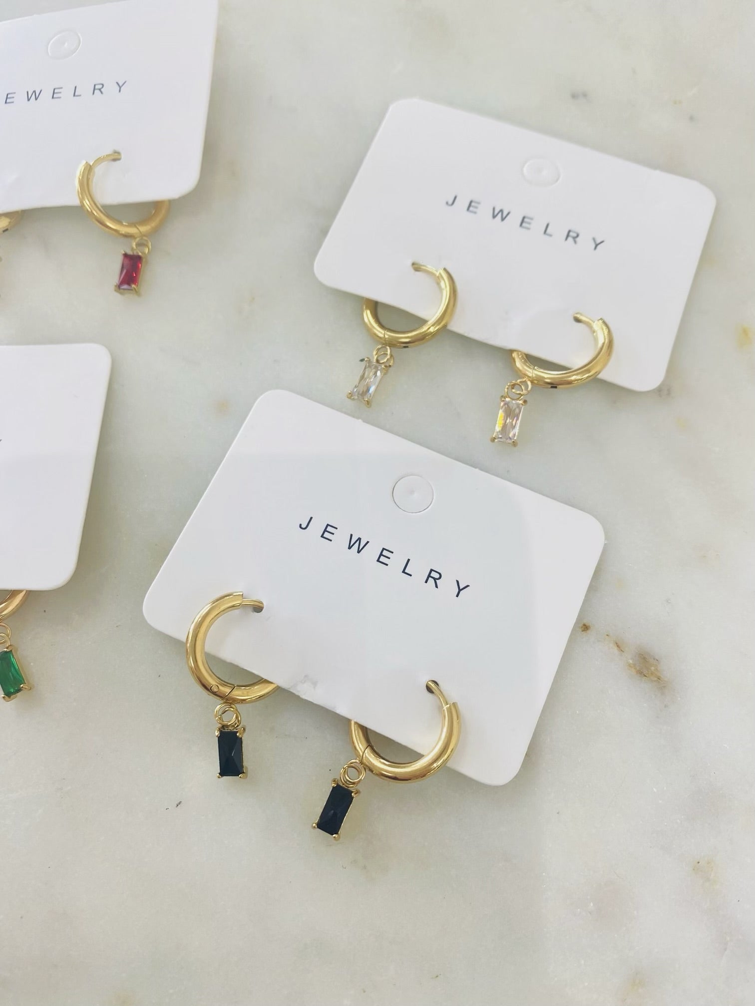 BIRTHSTONE CHARM EARRINGS