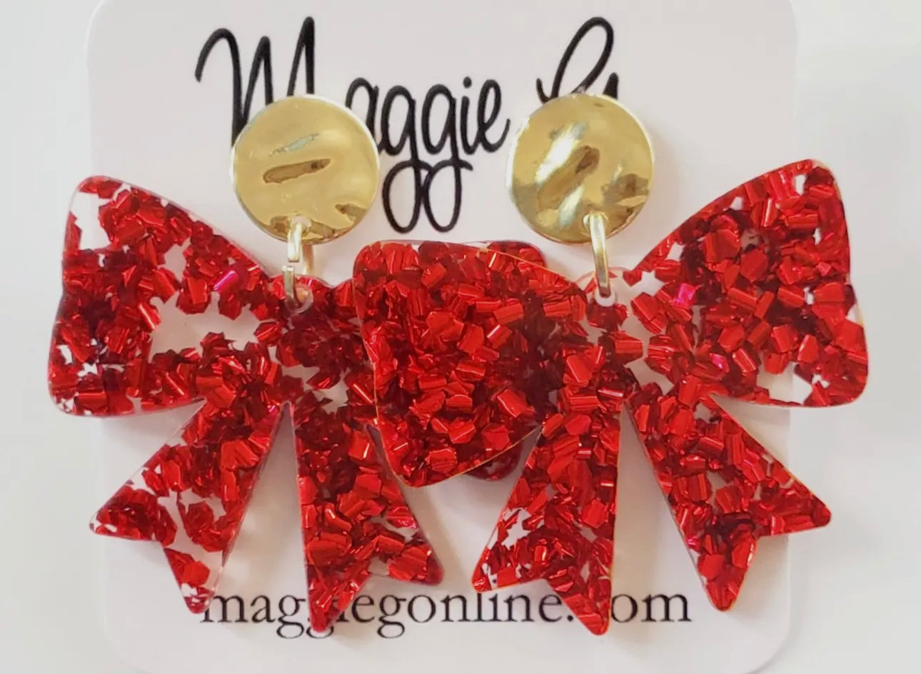 RED BOW EARRINGS