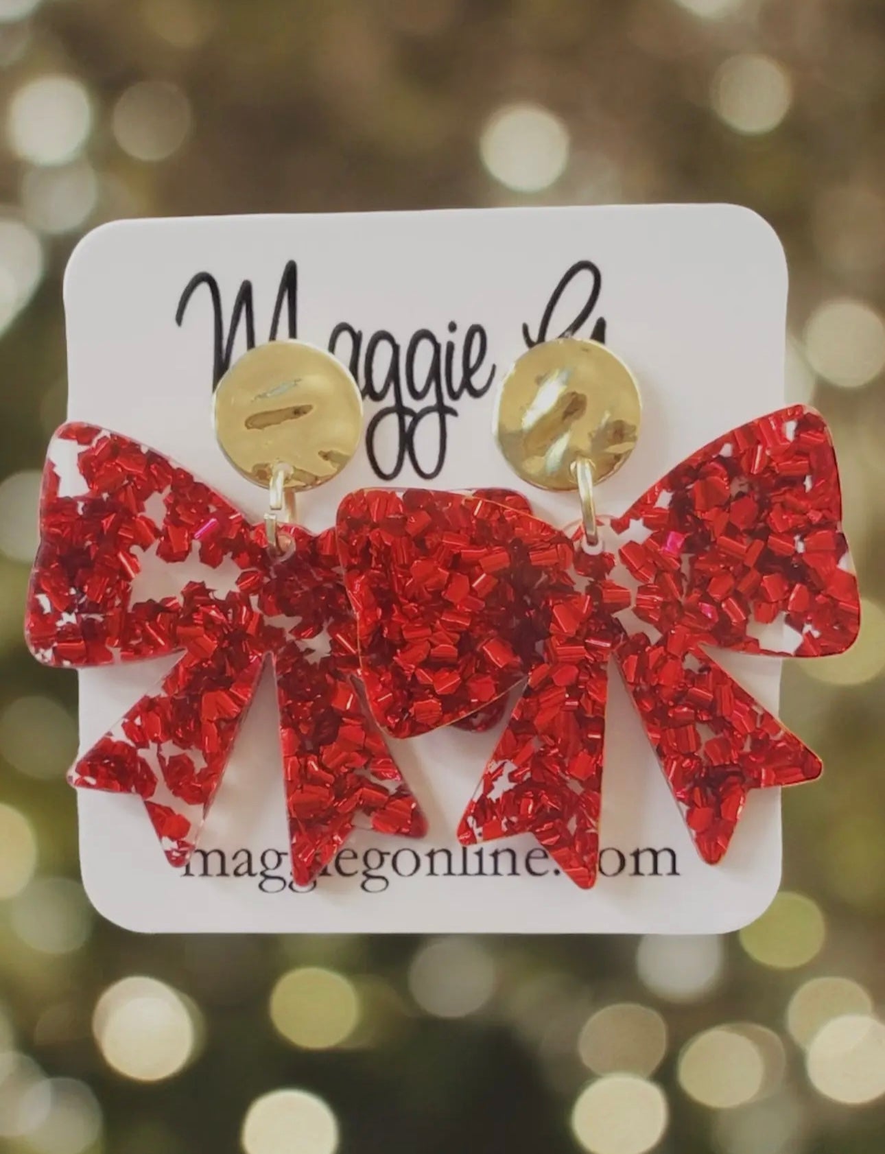 RED BOW EARRINGS