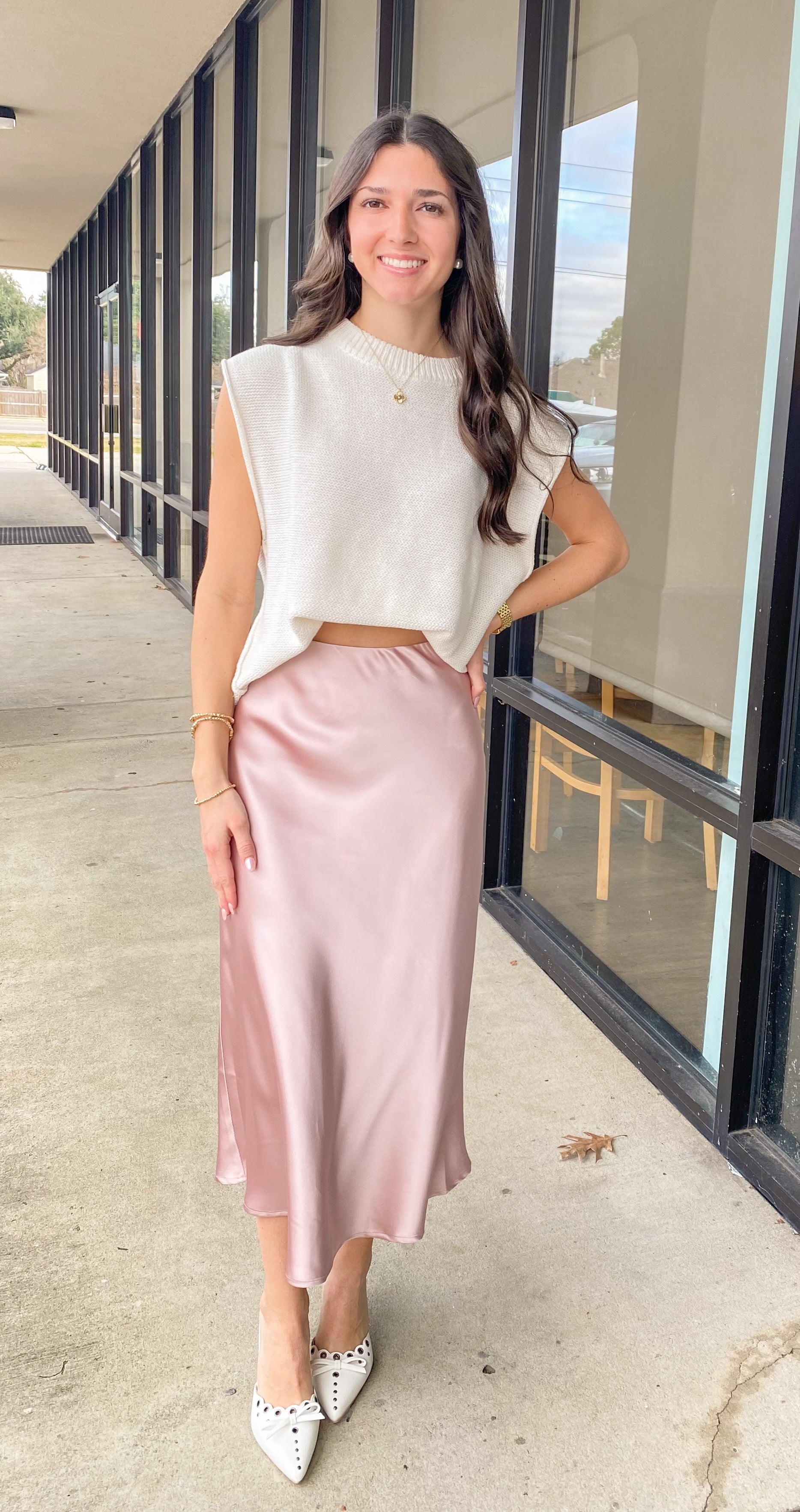 SATIN MIDI SKIRT 7030