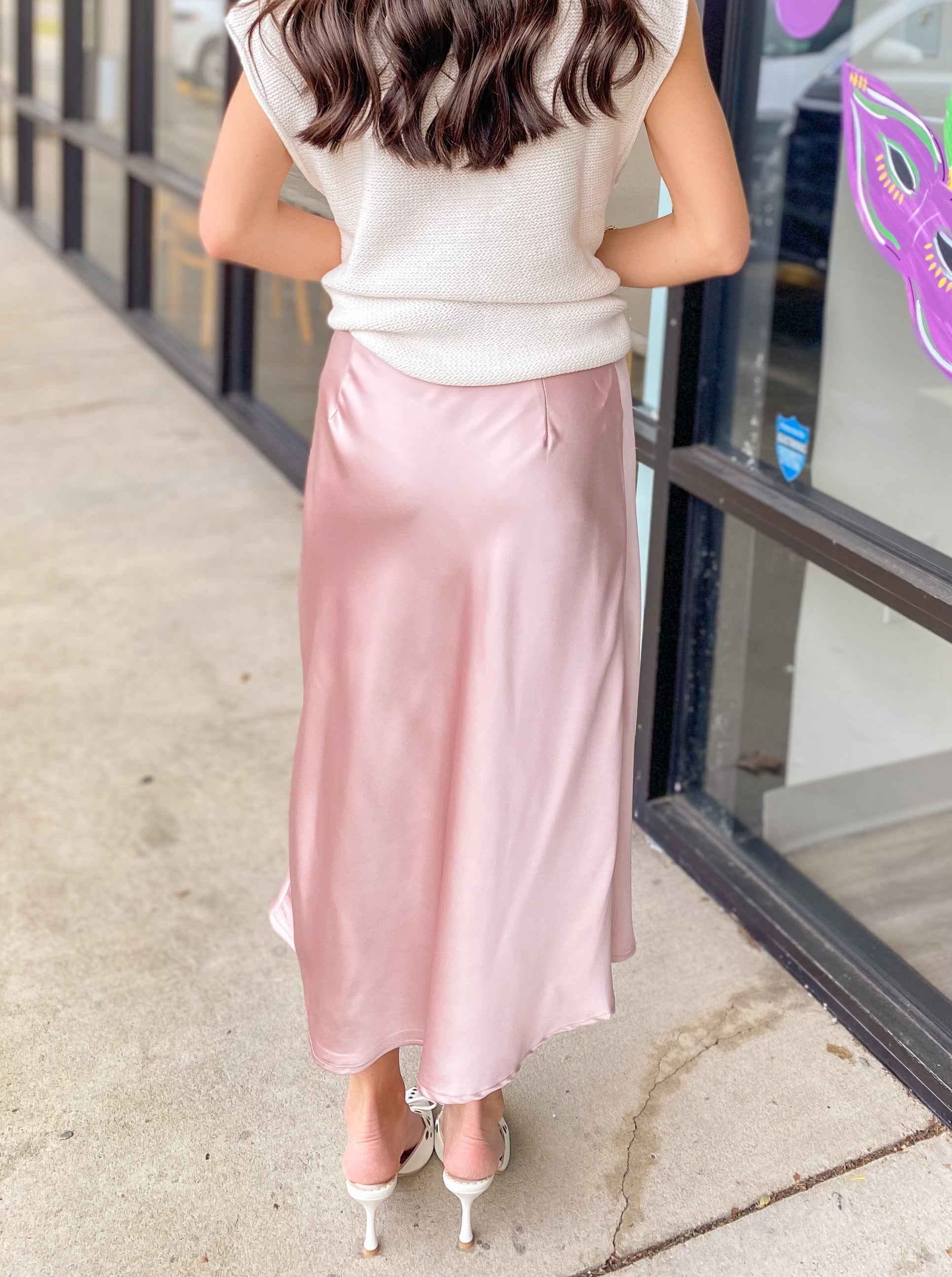 SATIN MIDI SKIRT 7030