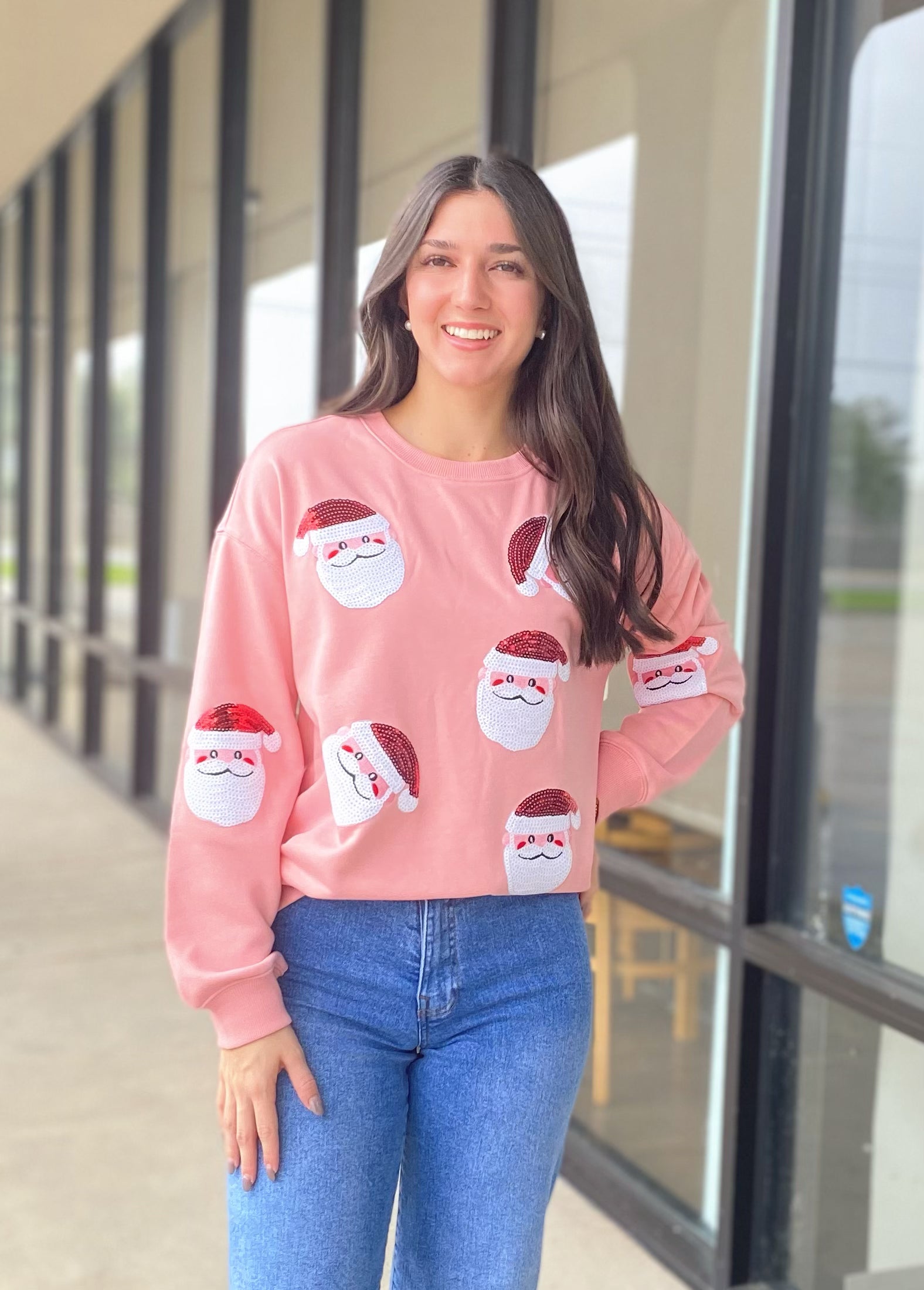 SEQUIN SANTA SWEATSHIRT